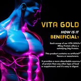 Vitaminnica Vita Gold Whey Protein Blend- Strawberry Cheese Cake Flavour | Whey Concentrate, Hydrolysed, Isolate Blend | 5 Lbs- 75 Servings