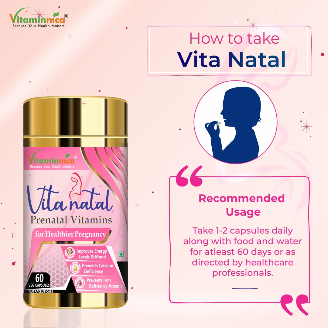 Vitaminnica Vita Natal Prenatal- 60 Capsules - vitaminnicahealthcare